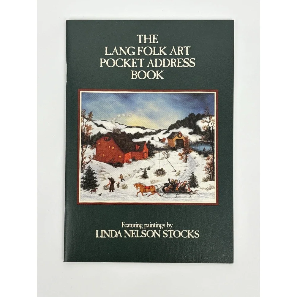 Vintage Folk Art Pocket Address Book Lang Linda Nelson Stocks 1992 USA Blank